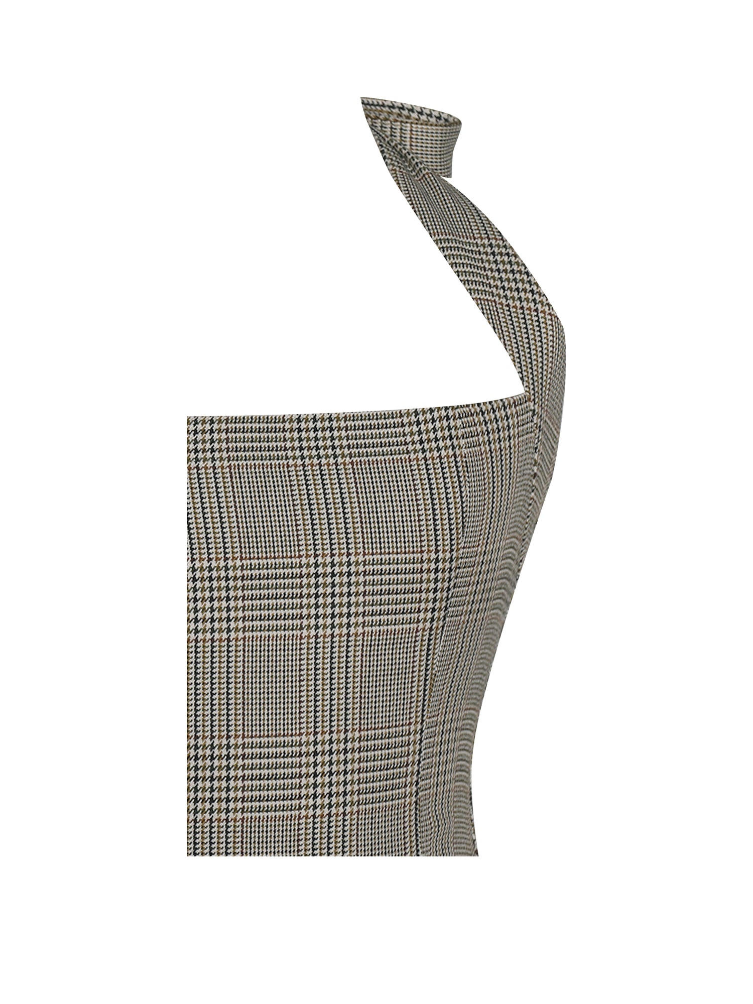 Dacia Plaid Halter Lace-up Bubble Mini Dress | Brown Plaid