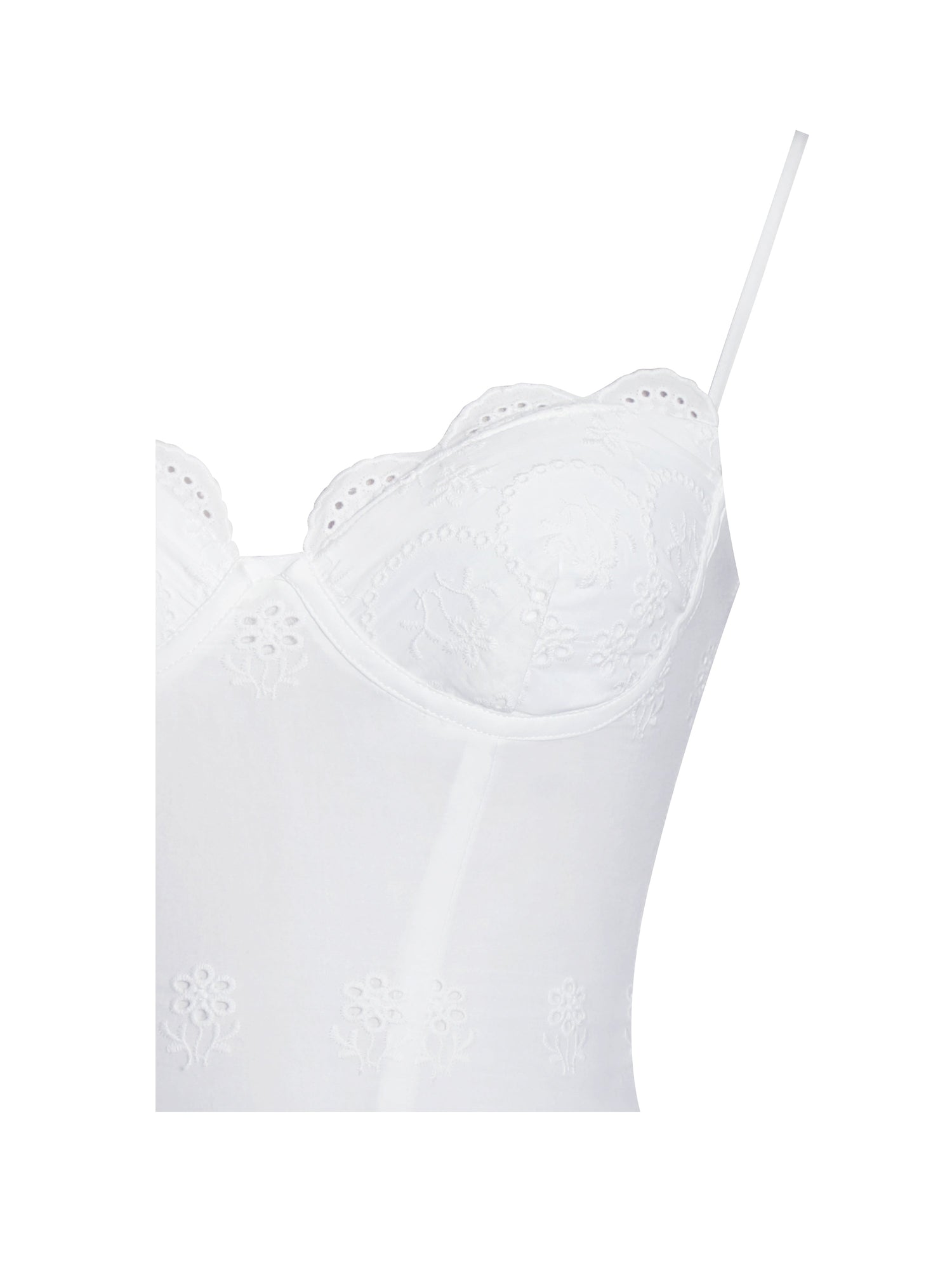 Oberon Cotton Eyelet Lace-Up Back Maxi Dress | White
