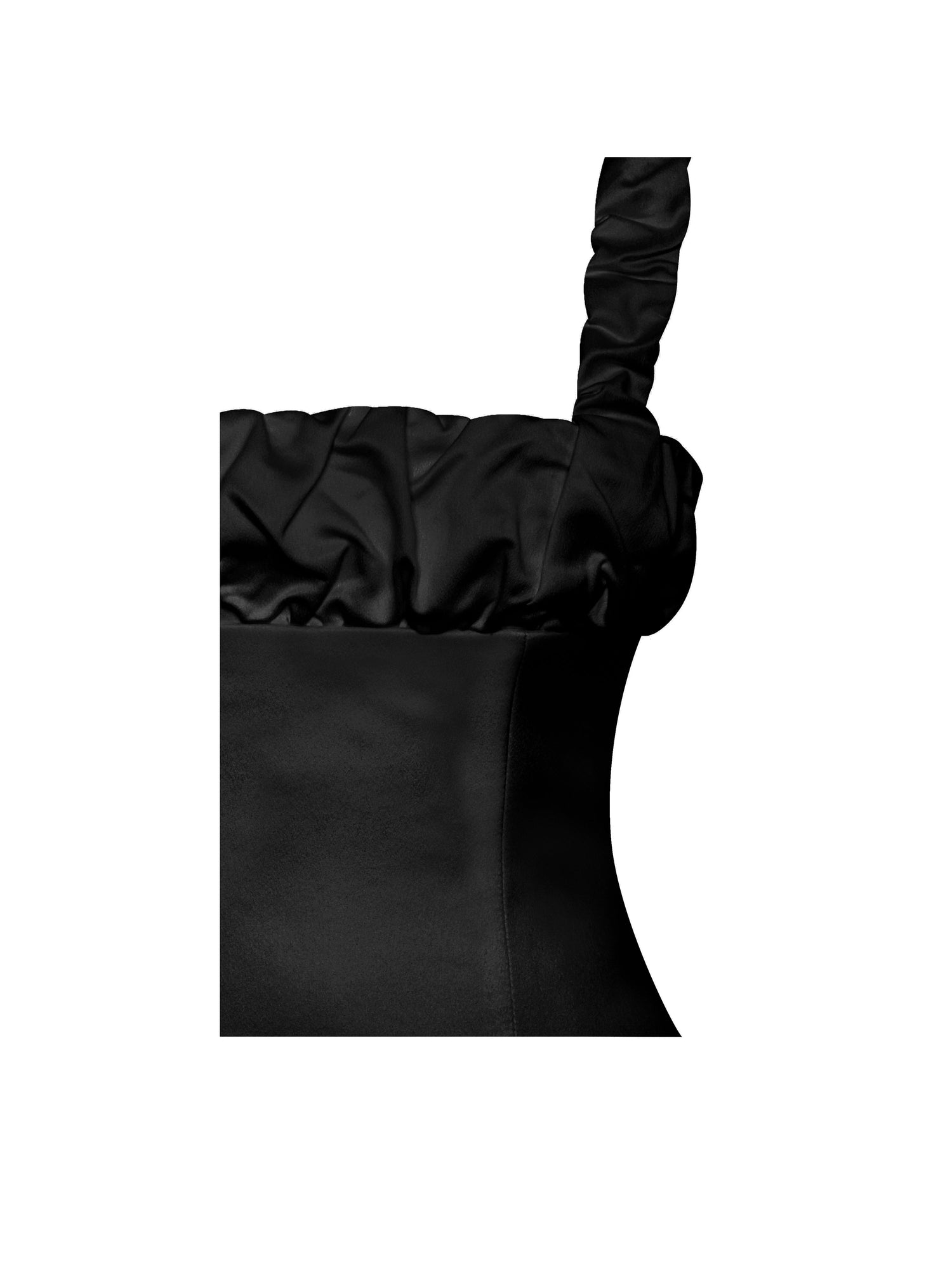 Aubrey Satin Bubble Hem Mini Dress | Black