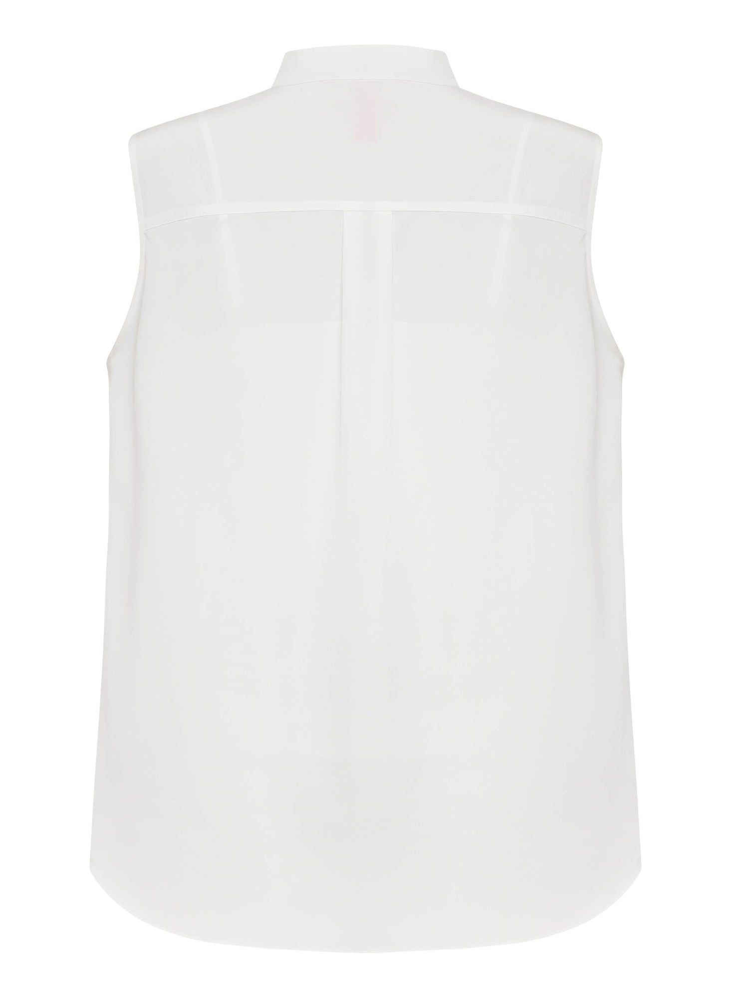 Silk-Cotton Sleeveless Shirt | White