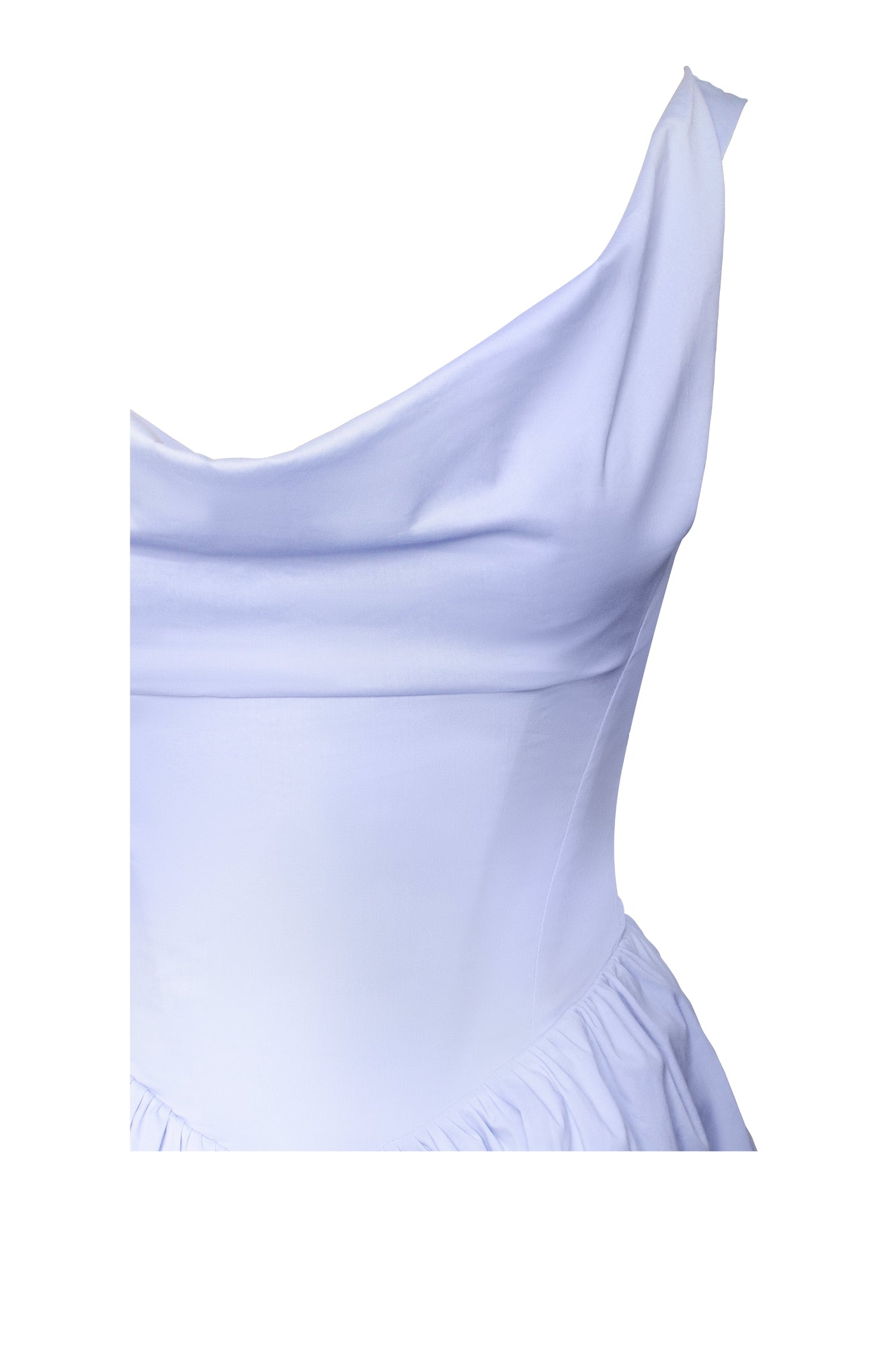 Reina Cotton Poplin Drop Waist Corset Midi Dress | Blue