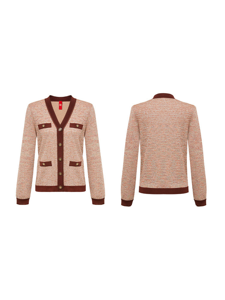 V-neck Knit Sweater | Camel
