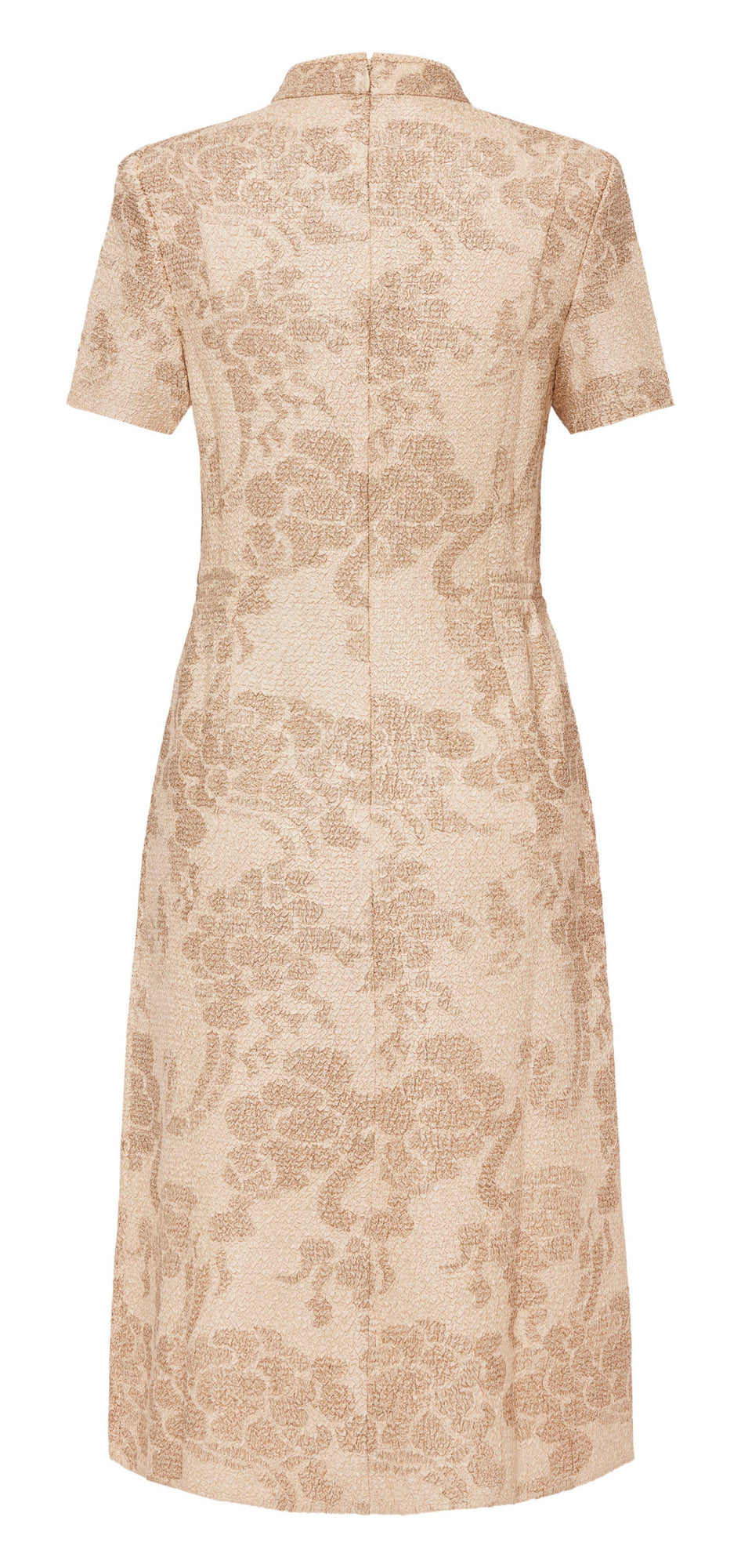 National Style Pleated Qipao Dress | Beige