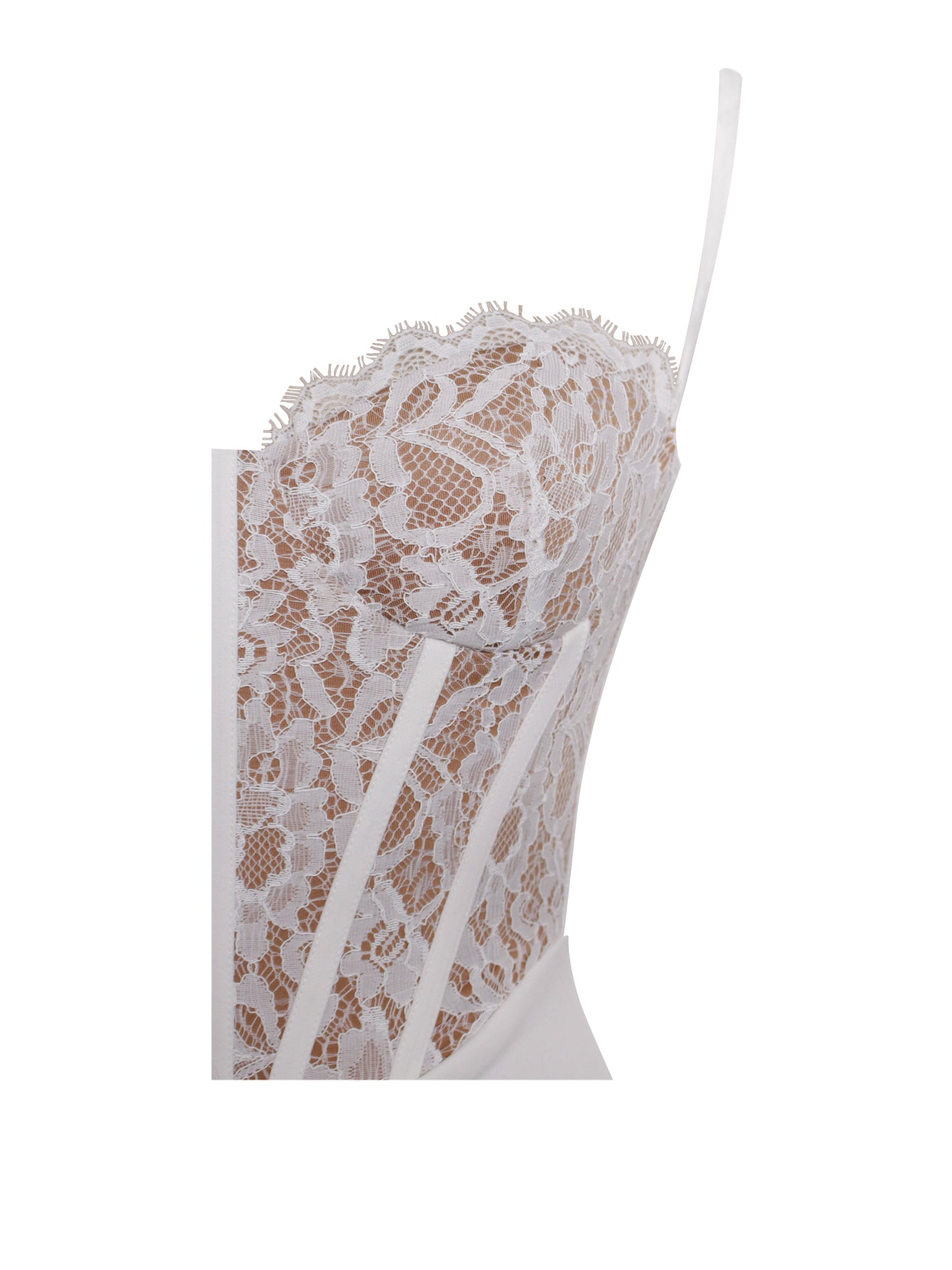 Junia Lace Corset Maxi Dress | White