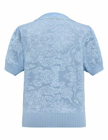 Acetic Acid Jacquard Knit Cardigan | Blue