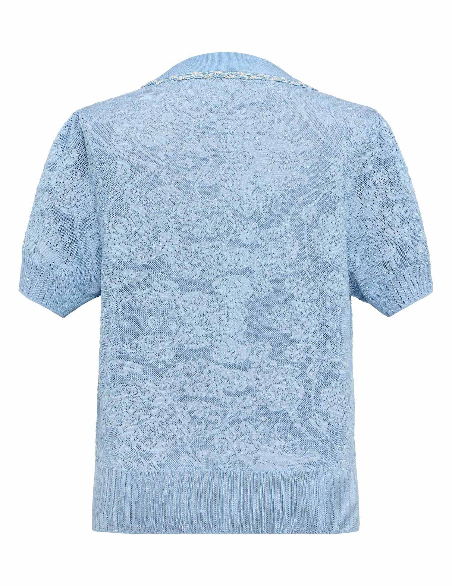 Acetic Acid Jacquard Knit Cardigan | Blue