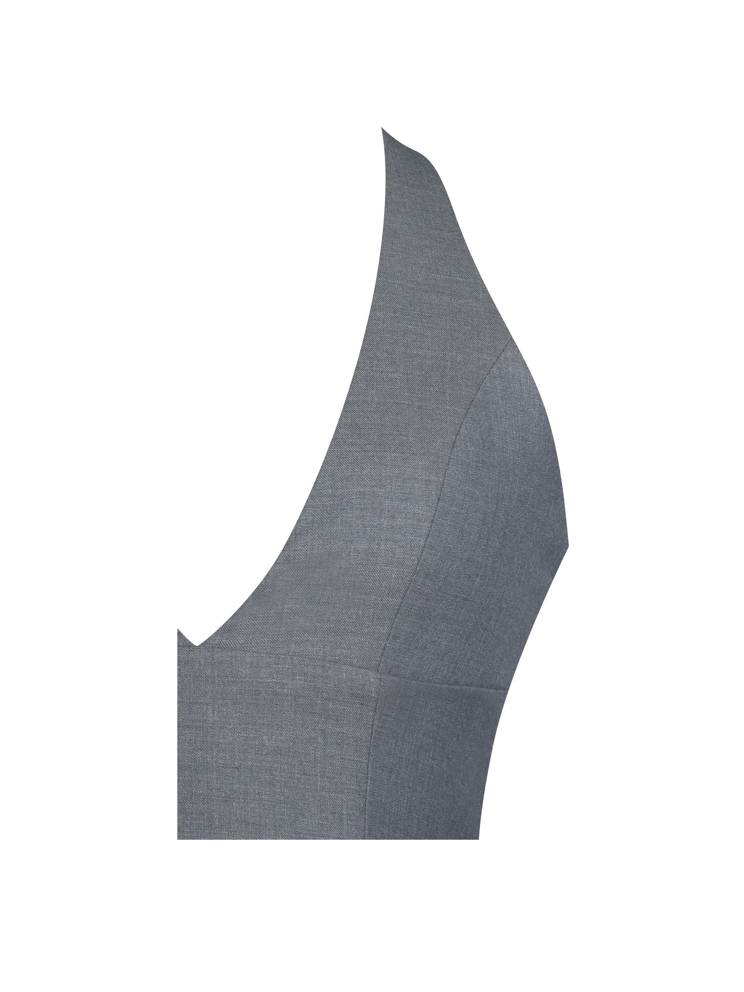 Daisy Drop Waist Fur Trim Halter Mini Dress | Grey