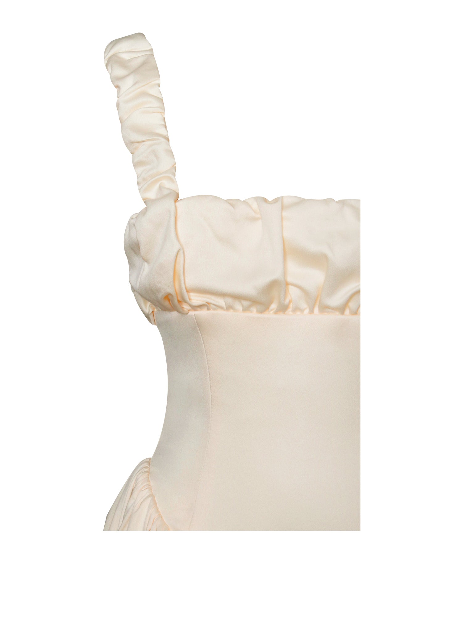 Noreen Satin Drop Waist Maxi Sundress | Egg White