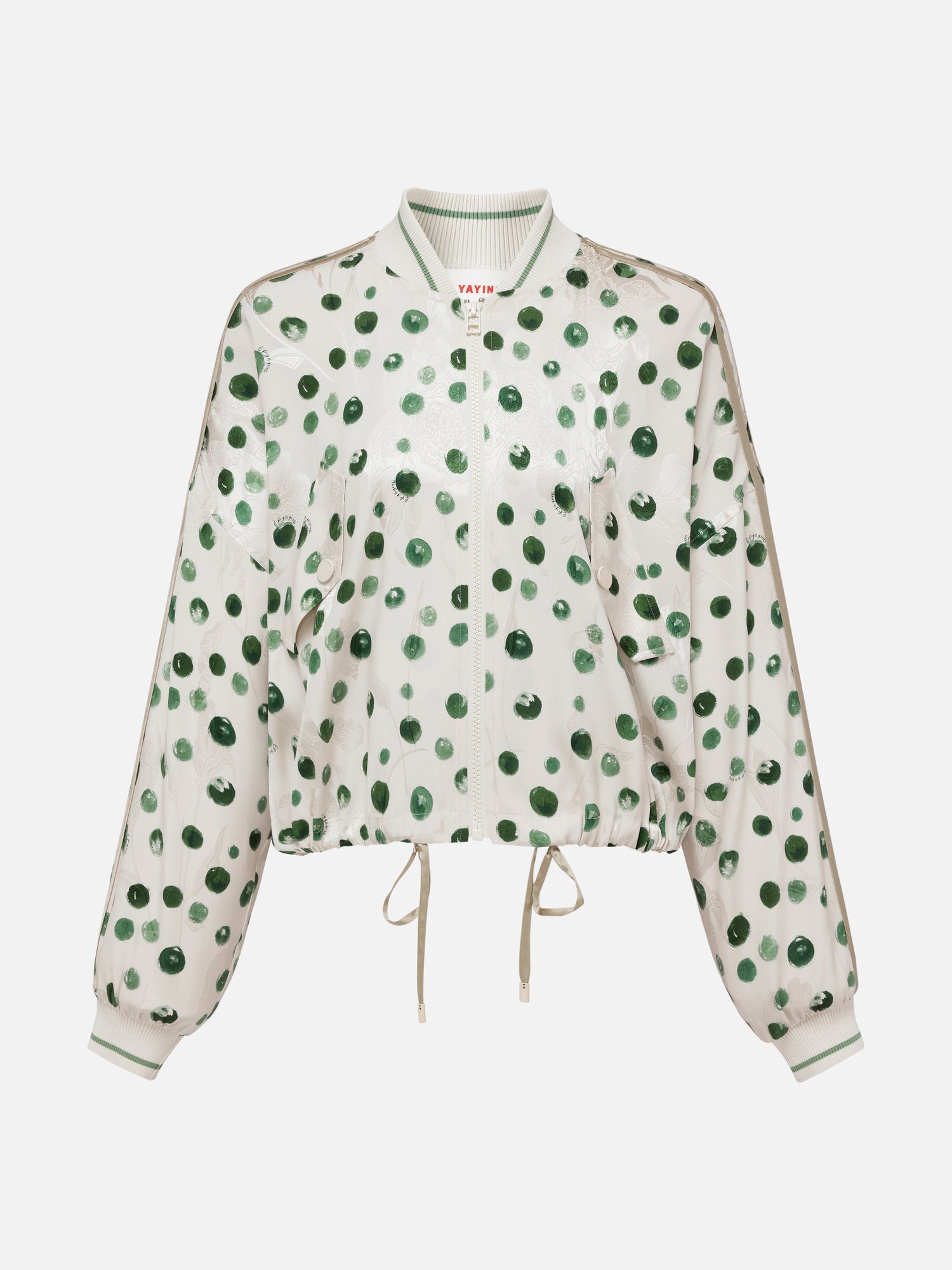 Polka Dot Silk Blazer | Green