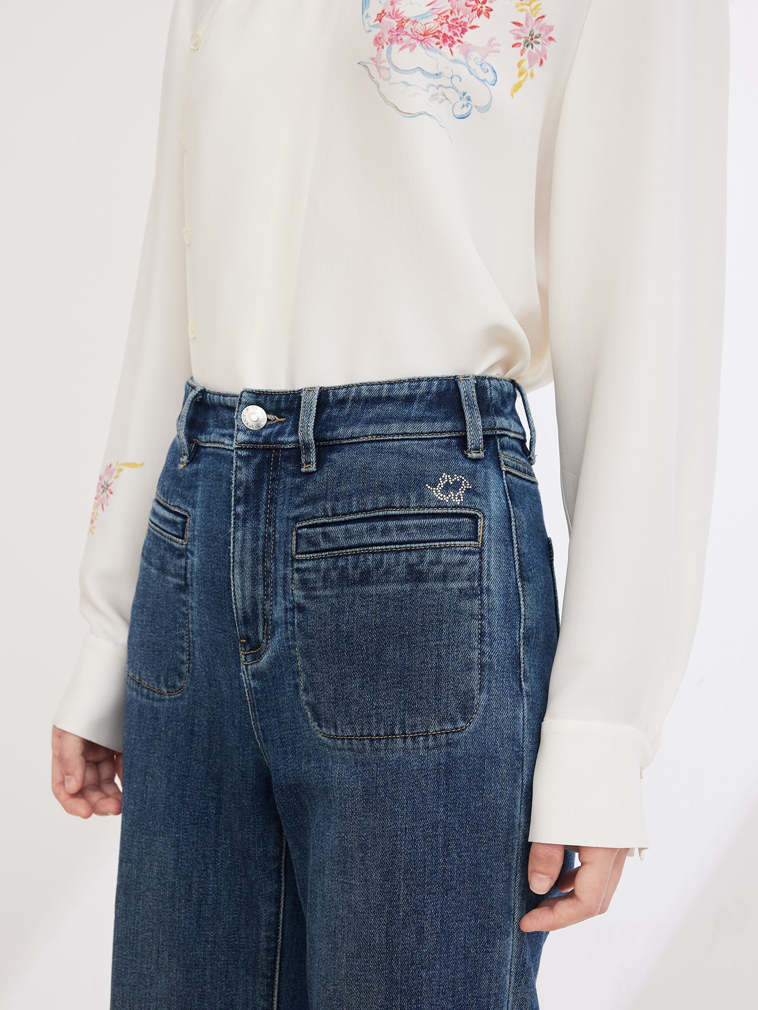Long-staple Cotton Slim Jeans | Blue