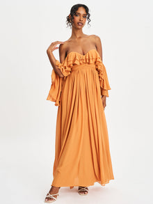 Kaela Off Shoulder Chiffon Maxi Dress | Brickwork
