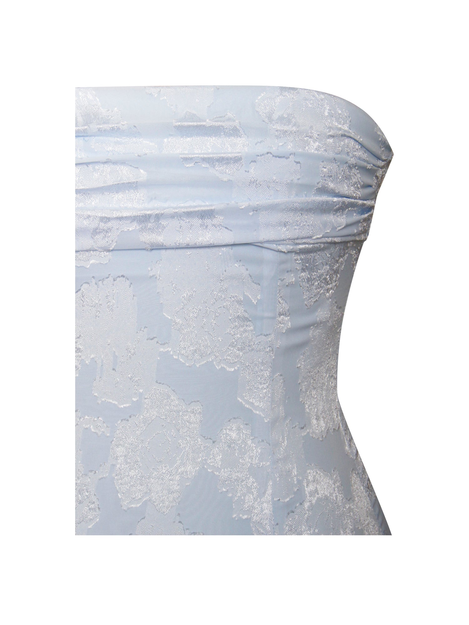 Xatia Jacquard Textured High Slit Maxi Dress | Baby Blue