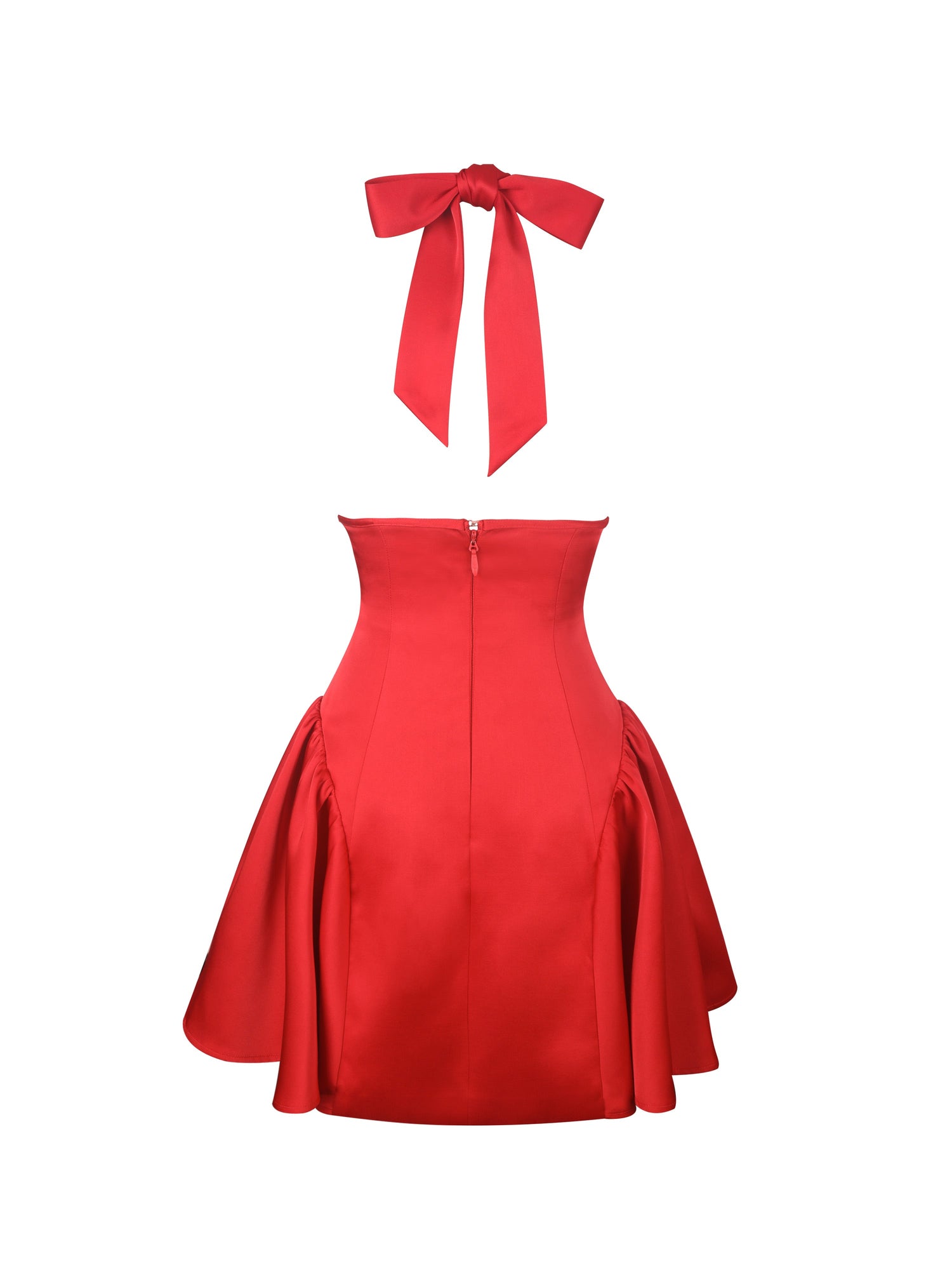 Peyton Plunging Halter Keyhole Mini Dress | Ruby