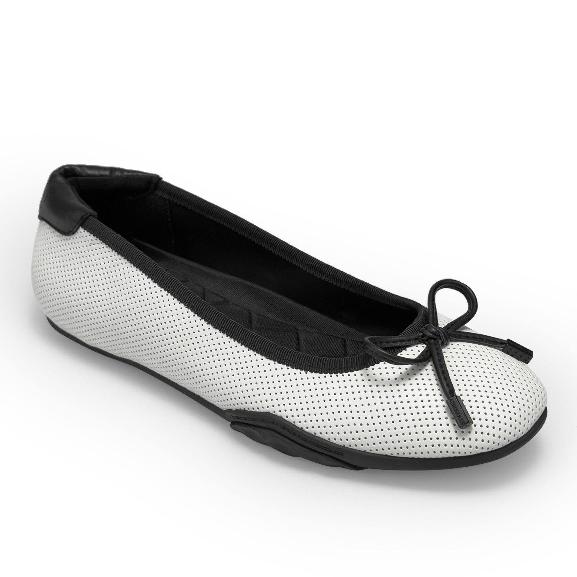 Onyx | White/Black Perforated Faux Leather
