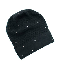 Womens | Slouchy Hat with Crystals | Black