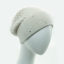 Womens | Slouchy Hat with Crystals | Oatmeal