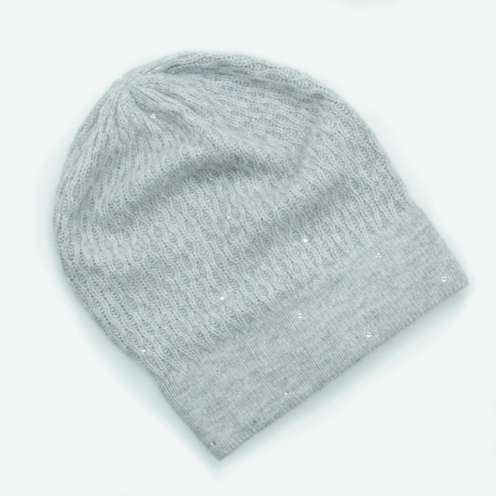 Womens | Slouchy Hat with Crystals | Silver