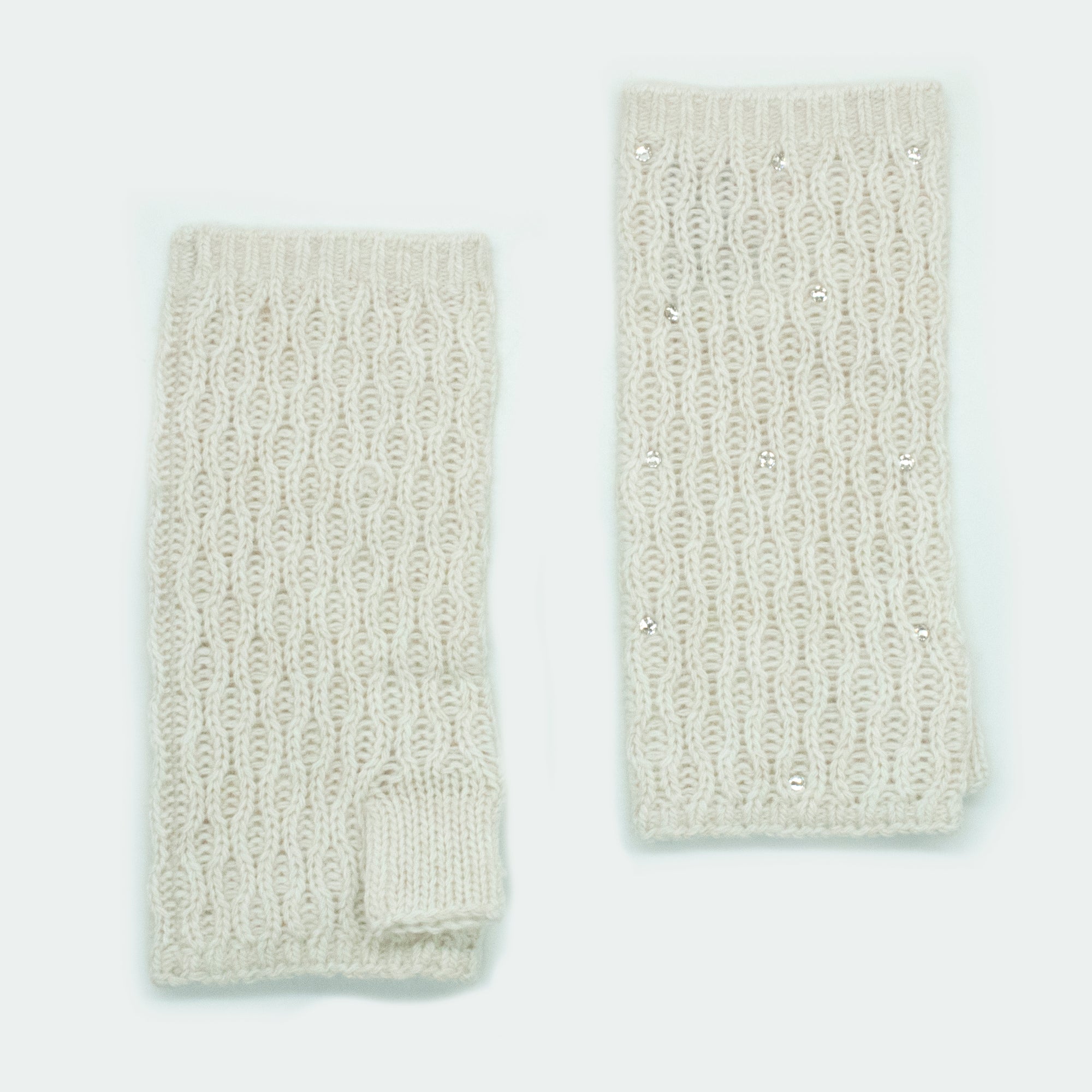 Womens | Arm Warmers with Crystals | Oatmeal
