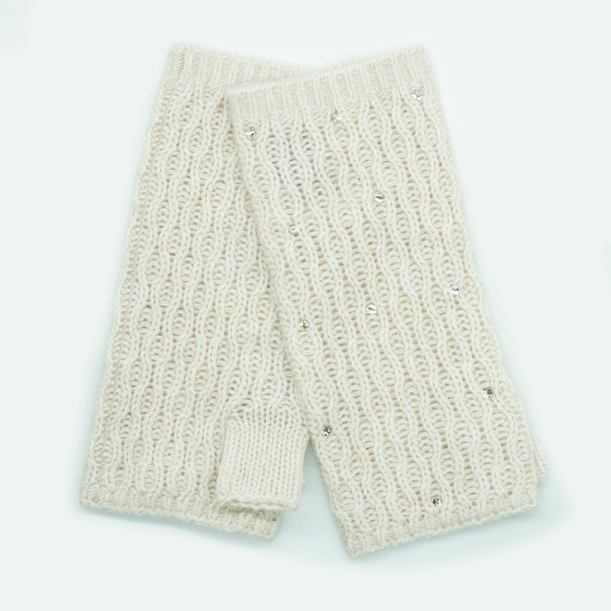 Womens | Arm Warmers with Crystals | Oatmeal