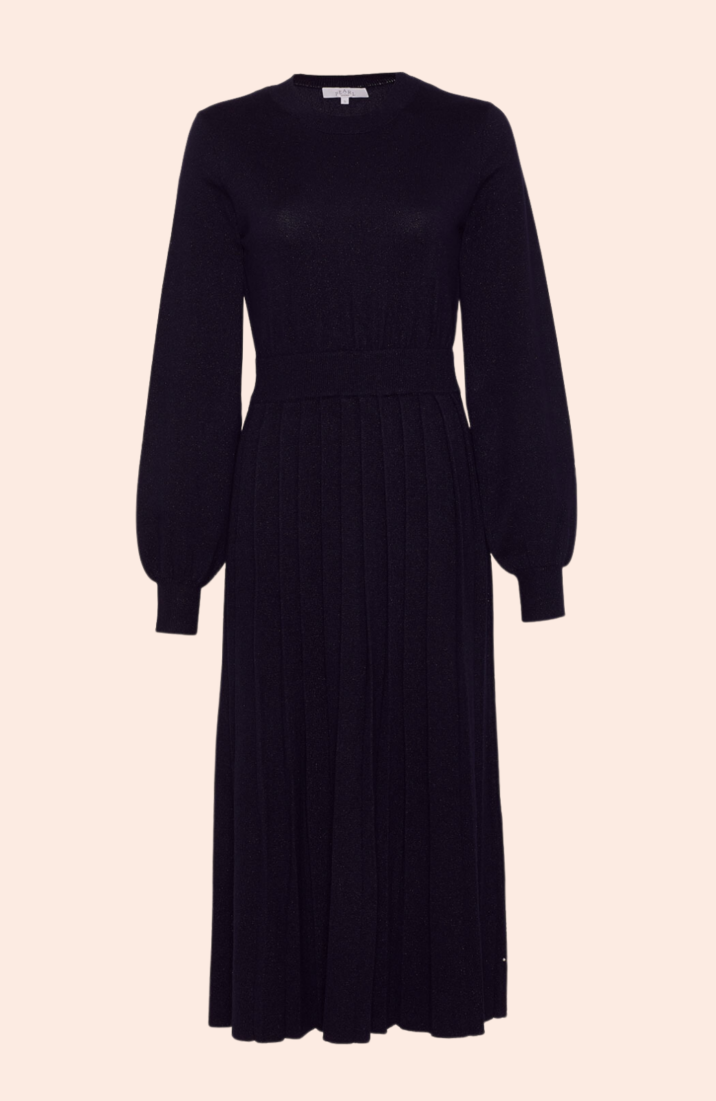 Pleated Knit Dress | Navy