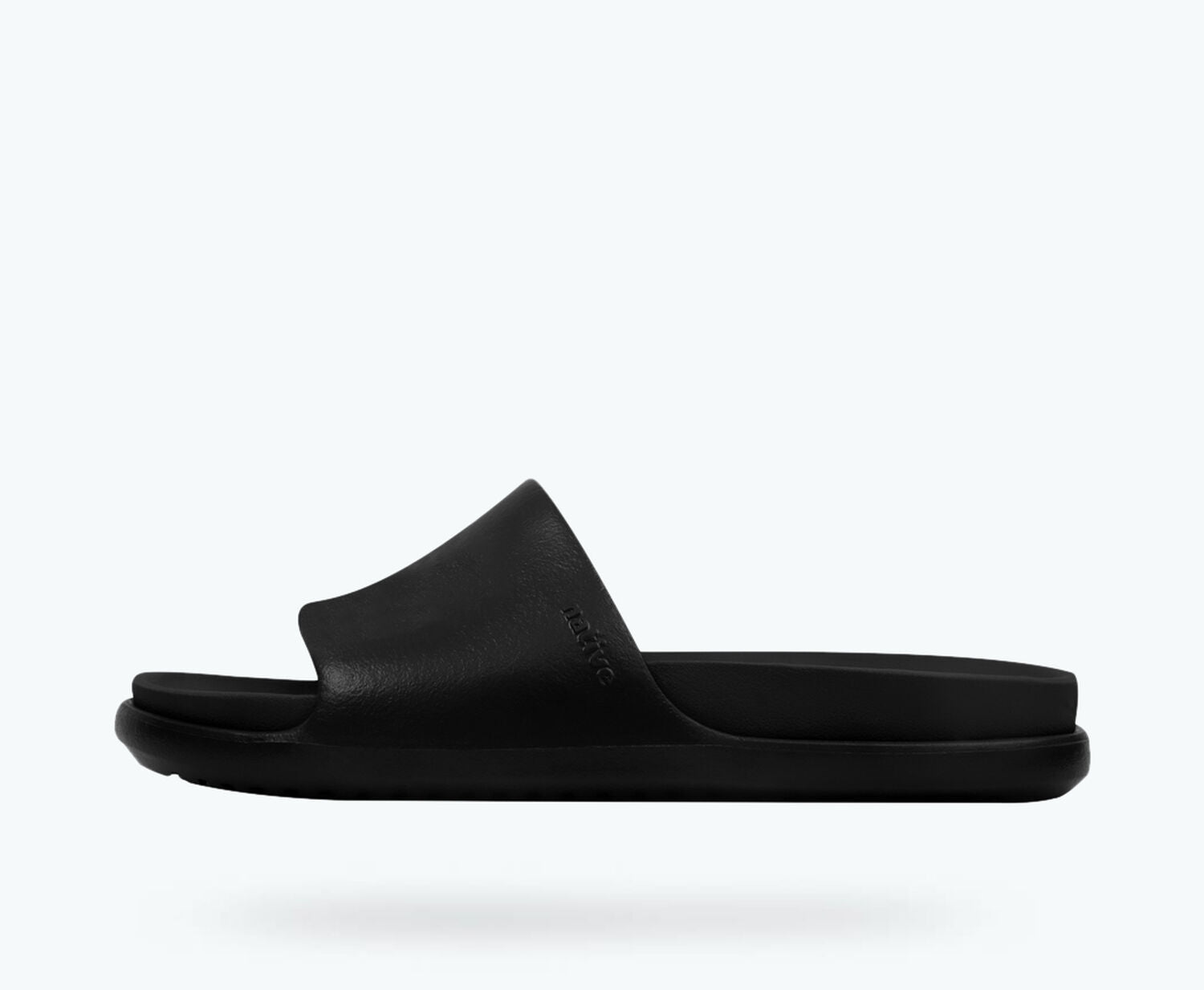 Side view of a Native Shoes Adults Spencer Lx | Jiffy Black/ Jiffy Black Footwear