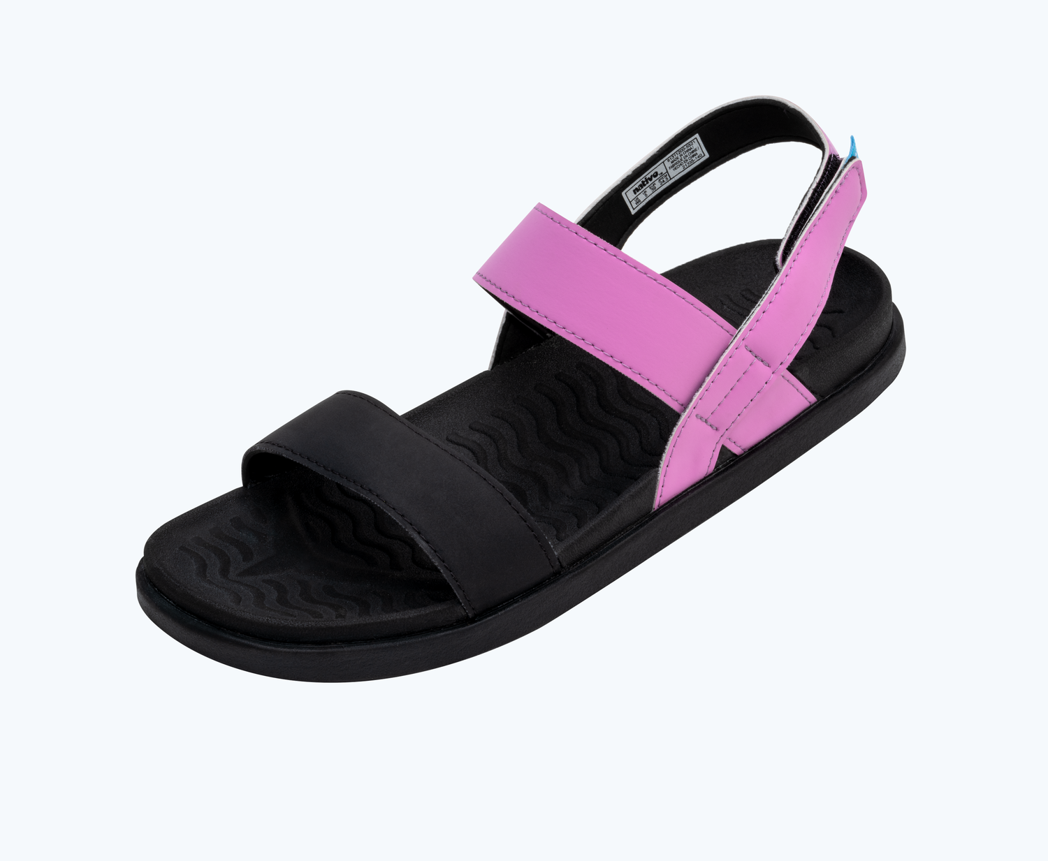 Angled view of a Native Shoes Ellis Sugarlite | Winterberry Pink/ Jiffy Black Footwear