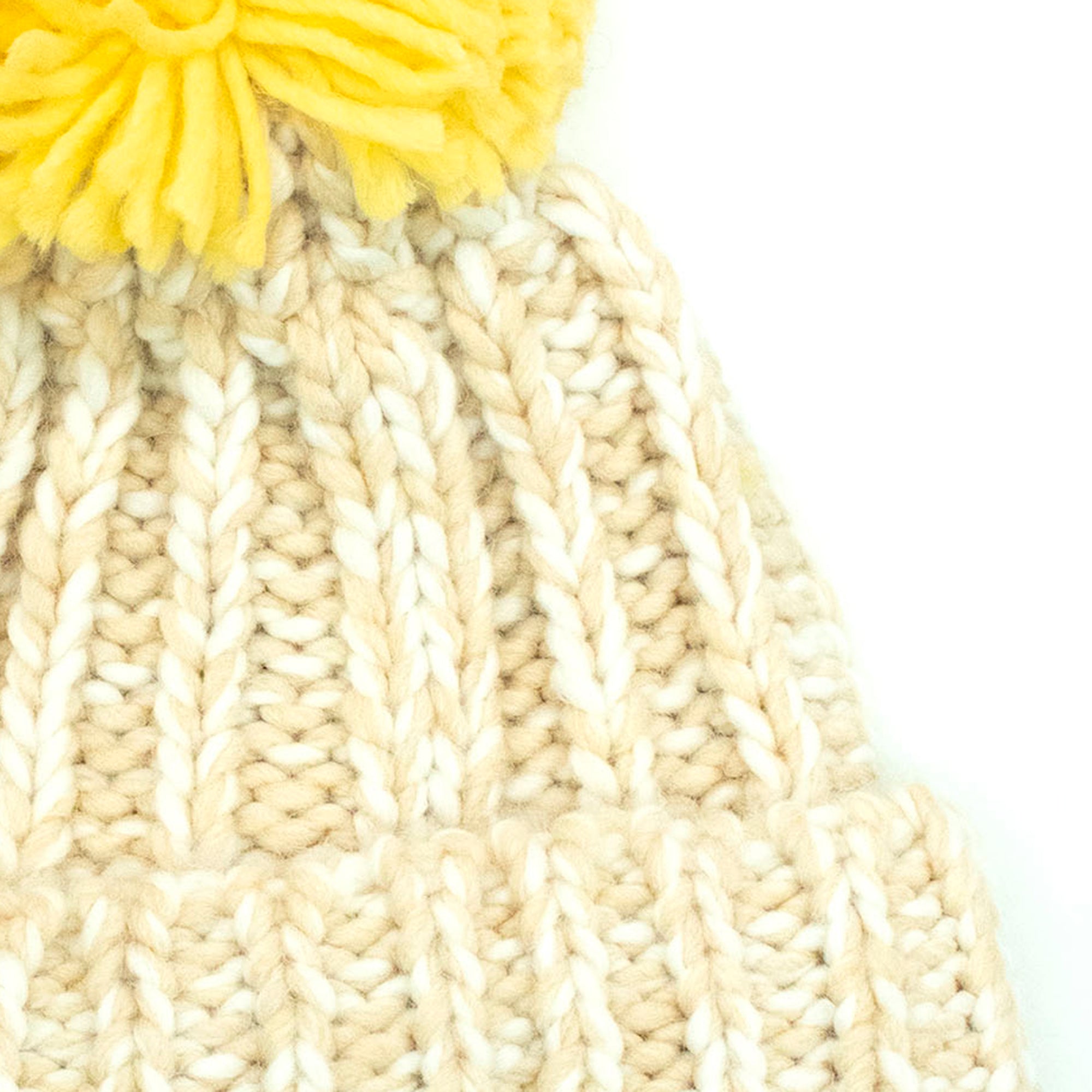 Womens | Chunky Beanie with Pom | Cream Combo