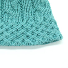 Womens | Chunky Beanie In Cables Design | Blue Atoll