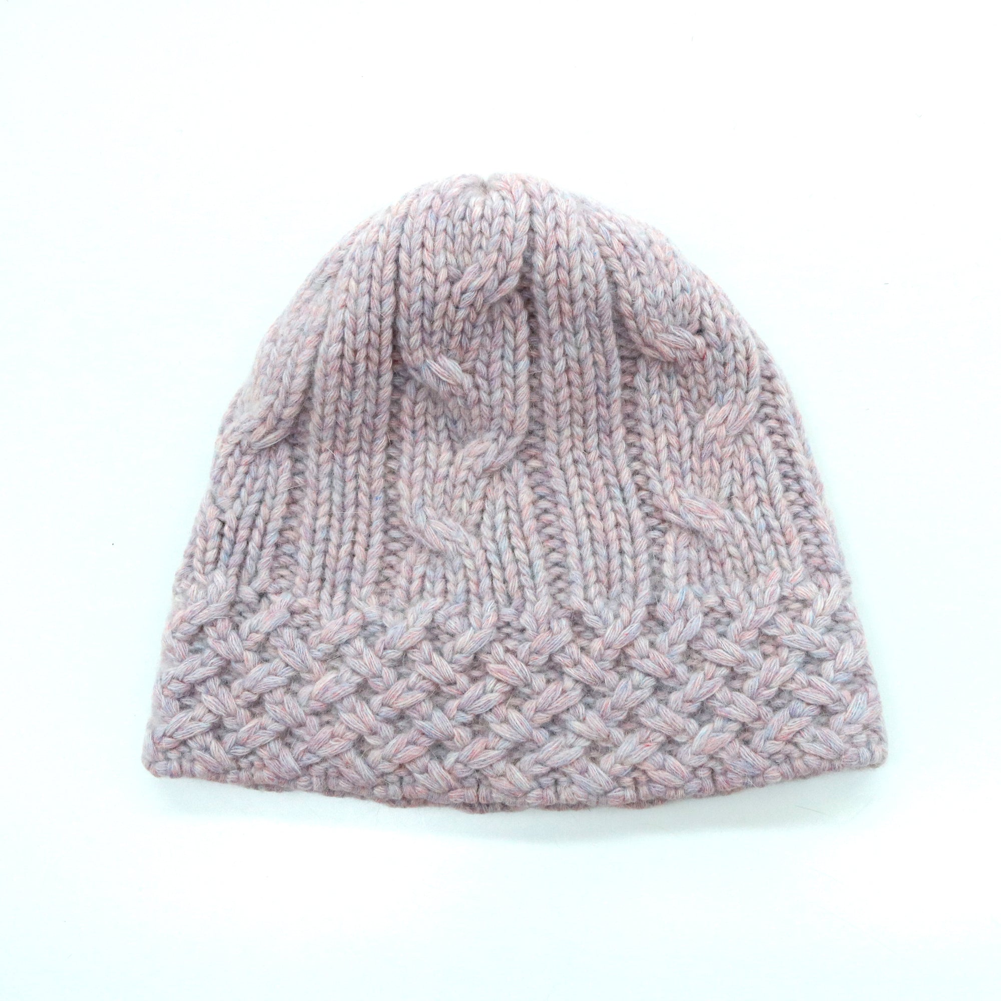 Womens | Chunky Beanie In Cables Design | Heather Lavander