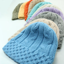 Womens | Chunky Beanie In Cables Design | Light Grey