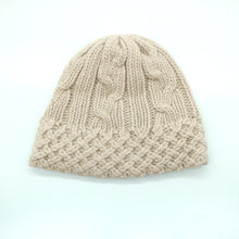 Womens | Chunky Beanie In Cables Design | Oatmeal