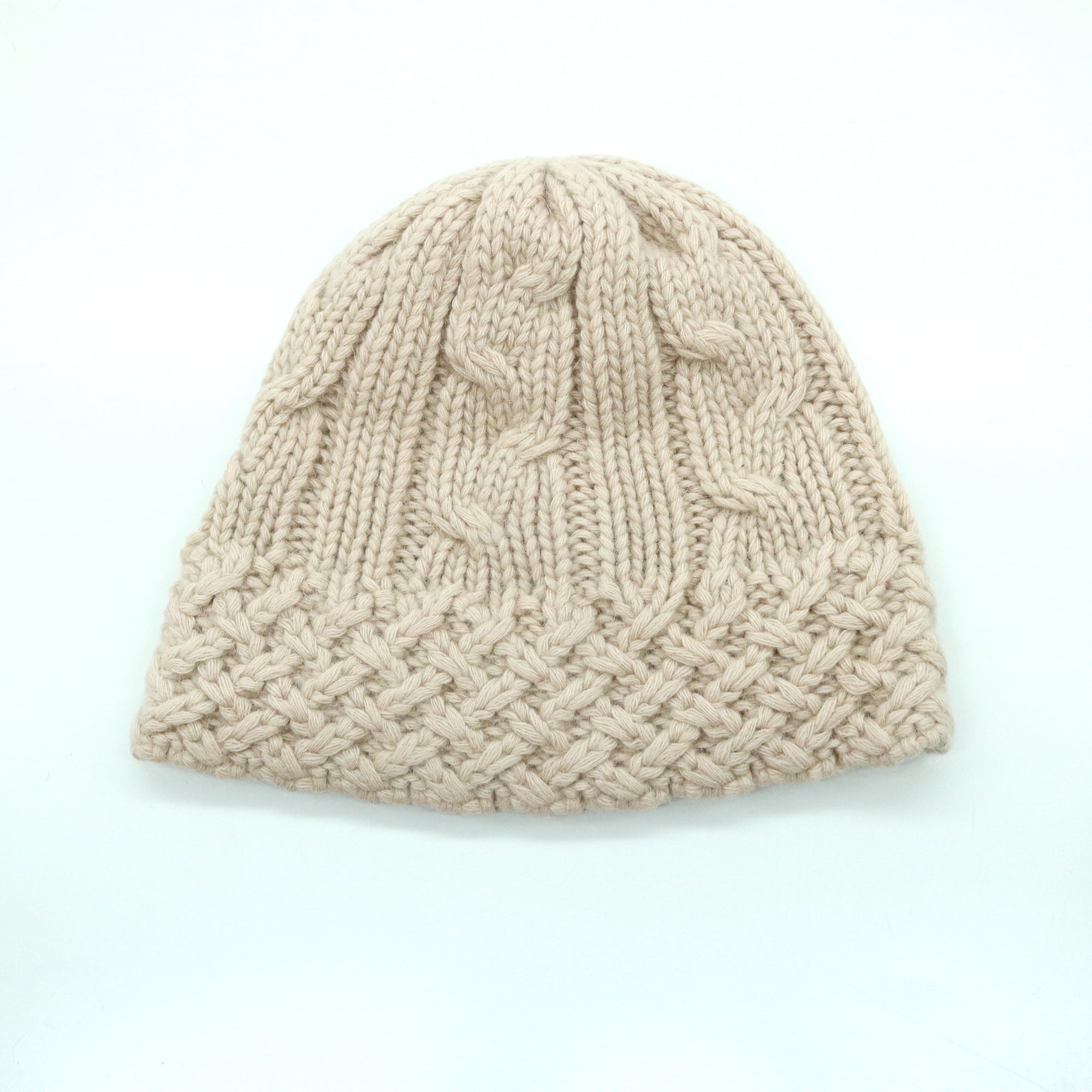 Womens | Chunky Beanie In Cables Design | Oatmeal