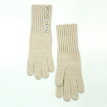 Womens | Gloves with Crystal Stones | Oatmeal