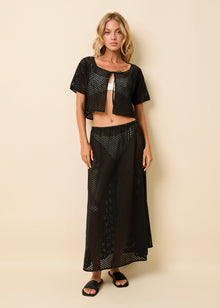 Womens | Sydney Maxi Skirt Baby Eyelet | Noir