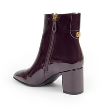 Mari | Fig Crinkle Patent Faux Leather