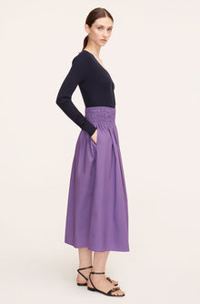 Poplin Smocked-Waist Skirt | Fox Glove