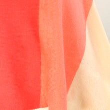 Womens | Cashmere Striped Poncho | Charry/Lobster