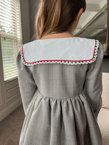 Girl | Georgina Tartan Print Dress with Bow | White x Black x Red