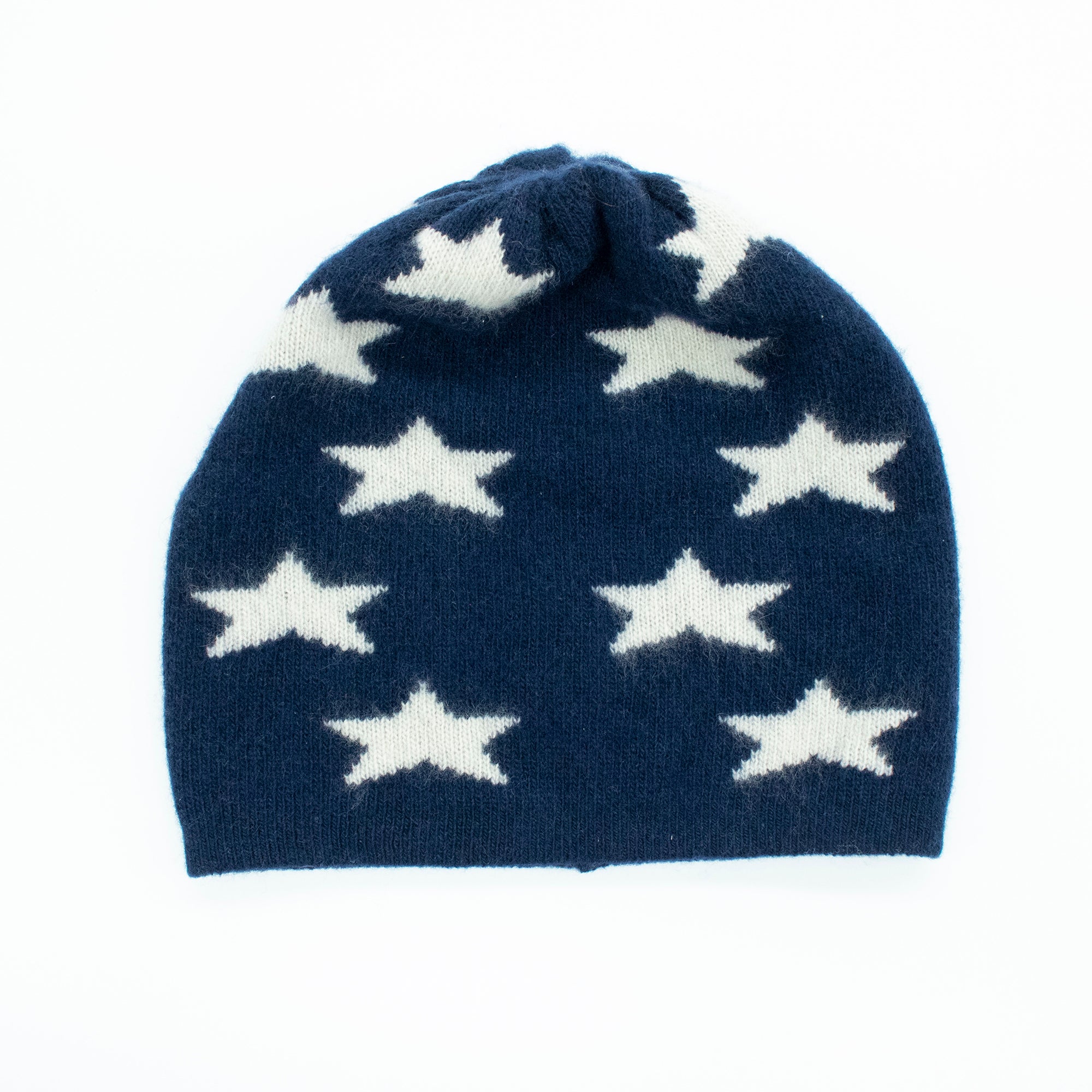Kids | Cashmere Hat with Stars | Blue