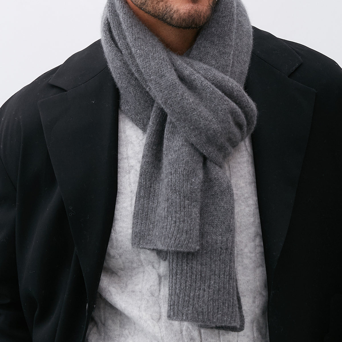 Unisex | Cashmere Scarf | Large | Medium Grey