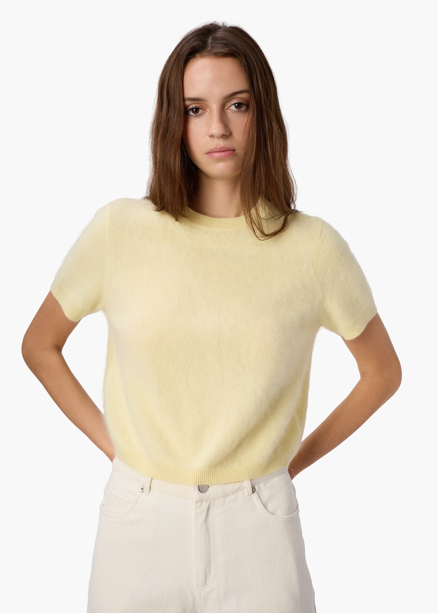 Eugeney Cashmere Top | Custard