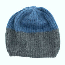 Kids | Cashmere Hat Colorblock | Charcoal/Denim