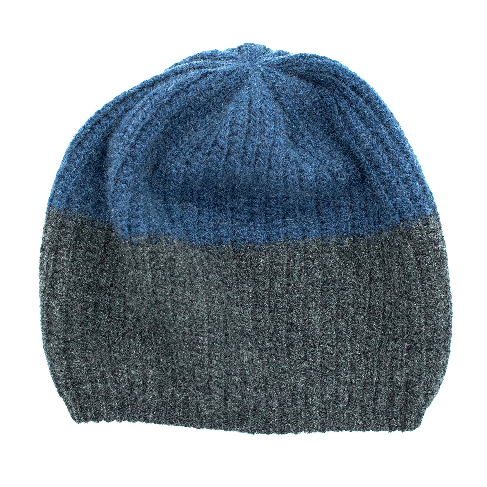 Kids | Cashmere Hat Colorblock | Charcoal/Denim