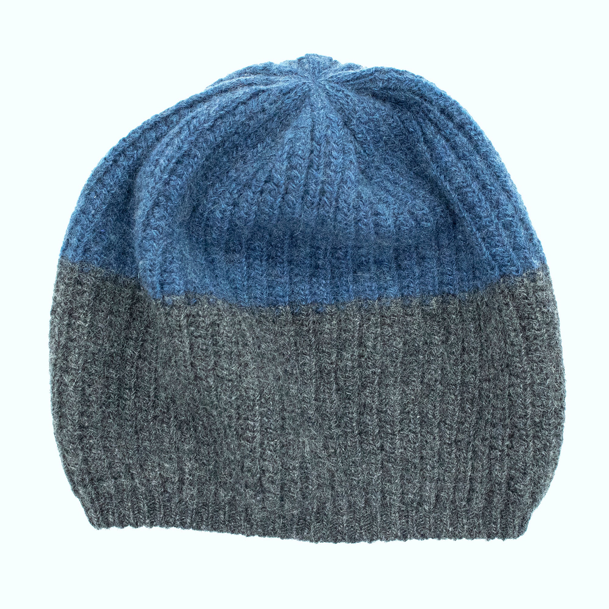 Kids | Cashmere Hat Colorblock | Charcoal/Denim