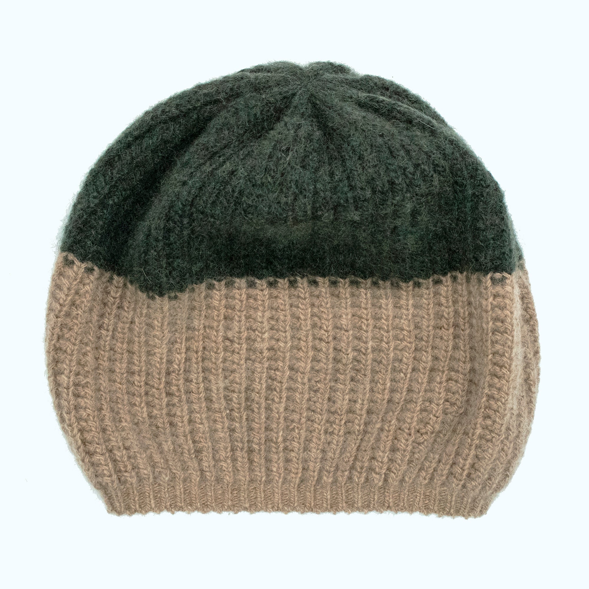 Kids | Cashmere Hat Colorblock | Copper/Green
