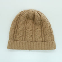 Unisex | Cashmere Hat with Cables | Cammello Chiaro