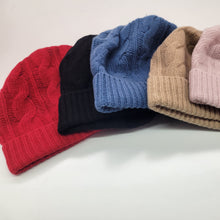 Unisex | Cashmere Hat with Cables | Palace Blue