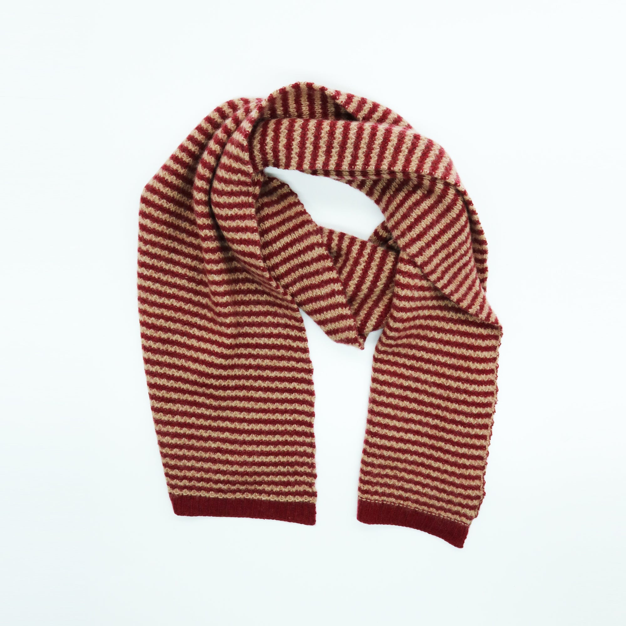 Unisex | Cashmere Striped Scarf | Rum/Copper