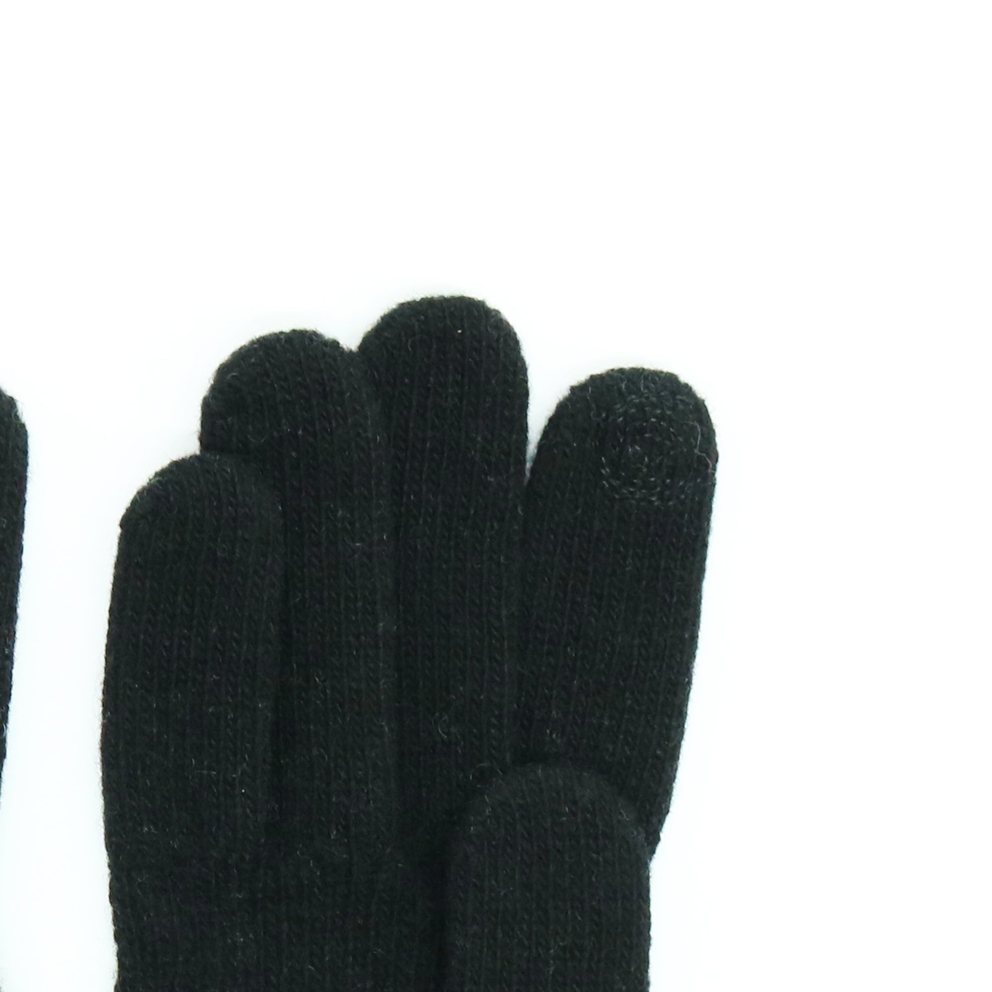 Womens | Cashmere Tech Striped Gloves | Black/Light Grey