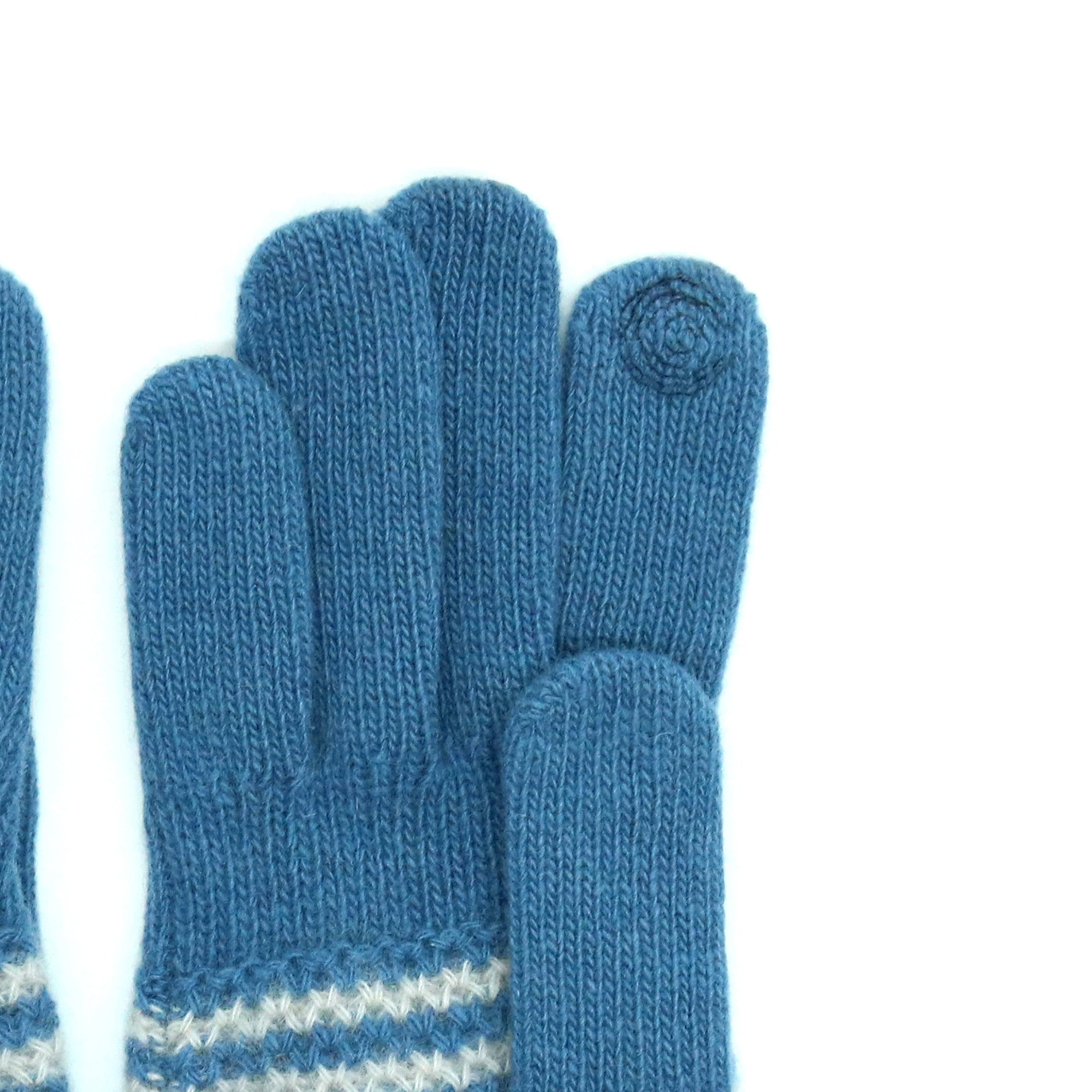 Womens | Cashmere Tech Striped Gloves | Palace Blue/Pelican
